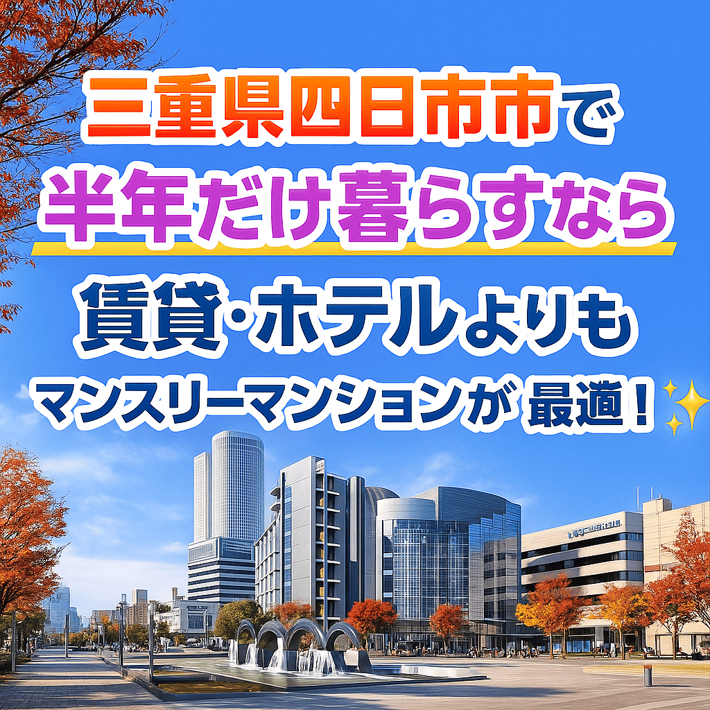 三重県四日市市で半年だけ暮らすなら賃貸・ホテルよりもマンスリーマンションが最適！